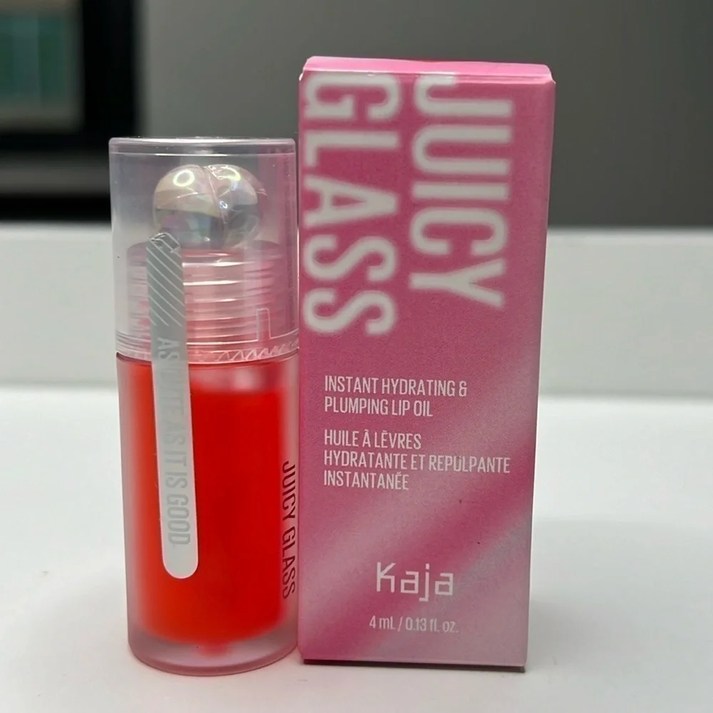 Kaja Juicy Glass Instant Hydrating and Plumping Lip Oil Raspberry Refresher NWT